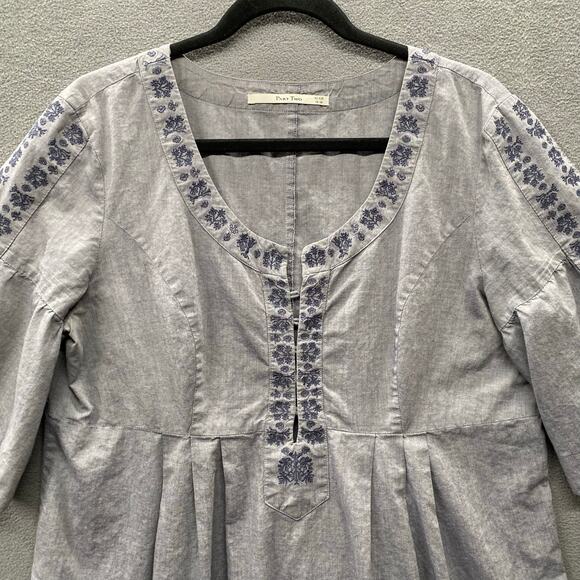 Part Two Denmark Lagenlook Tunic Top Womens 14 UK (10 US?) Embroidered Boho - Picture 3 of 16